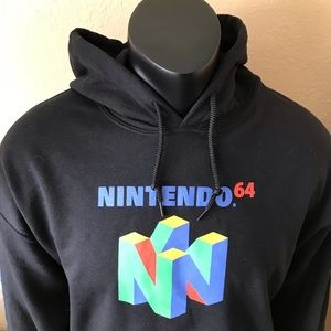 Classic Nintendo Logo Retro Mens L Graphic Hoodie